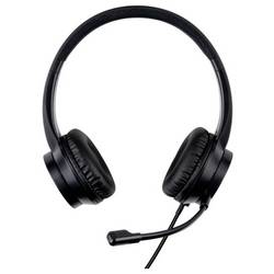 LINDY 20439 Headset otevřená (On Ear) kabelová stereo černá headset, regulace hlasitosti, Vypnutí zvuku mikrofonu Počítače