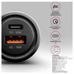 AXAGON Nabíječka do auta, USB-C® zásuvka (nabíjení), USB-A zásuvka, 48 W, Power Delivery 3.0, Adaptivní rychlé nabíjení, Power Delivery 2.0, QC 4+, černá