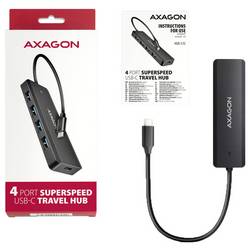 AXAGON HUE-C1C USB Hub 4 + 1 port USB 3.0, USB-C® USB 3.0 5 GBit/s černá HUE-C1C