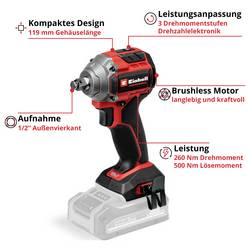 Einhell Professional TP-CW 18/260-C Li BL - Solo, 4510090 aku rázový utahovák, 260 Nm, 18 V, 2.5 Ah, Li-Ion, bezkartáčové, bez akumulátoru, bez nabíječky