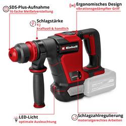 Einhell Professional TP-DH 18/4 Li BL - Solo SDS plus-Aku bourací kladivo 4 J bez akumulátoru, bez nabíječky, vč. příslušenství