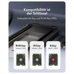 ICY BOX IB-1827MCP-C31 Pouzdro pro SSD M.2 USB-C™ (USB 3.2 Gen 2) 10 GBit/s M.2 PCIe NVMe, SATA 2230, 2242, 2260, 2280 61174