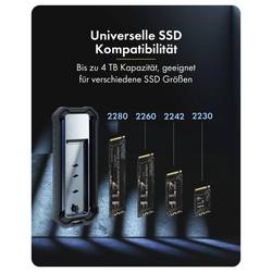 ICY BOX IB-1827MCP-C31 Pouzdro pro SSD M.2 USB-C™ (USB 3.2 Gen 2) 10 GBit/s M.2 PCIe NVMe, SATA 2230, 2242, 2260, 2280 61174