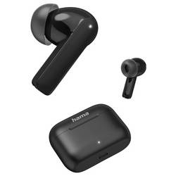 Hama Passion Clear II špuntová sluchátka (In Ear) Bluetooth® černá Potlačení hluku Nabíjecí pouzdro telefon