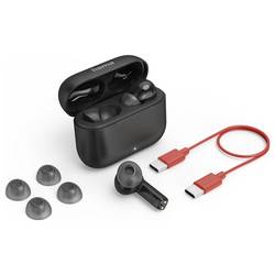 Hama Passion Clear II špuntová sluchátka (In Ear) Bluetooth® černá Potlačení hluku Nabíjecí pouzdro telefon