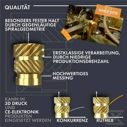 ruthex Závitová vložka Vhodné pro 3D tiskárnu: podporující PLA RX-4-40x5.7 GE-4-40x57-001