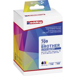 Edding Ink náhradní Brother LC-970BKCMY kompatibilní kombinované balení černá, azurová, purppurová, žlutá EDD-709 18-709