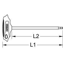 KS Tools 158.5123 Rukojeť s povrchem ERGOTORQUEplus® T RIBE profil, extra dlouhá, 6 mm
