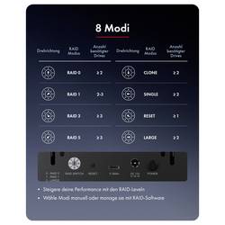 ICY BOX IB-RD3705-CU3 pouzdro pevného disku SATA USB Host, USB-C® SATA III, SATA 6 Gb/s 61195