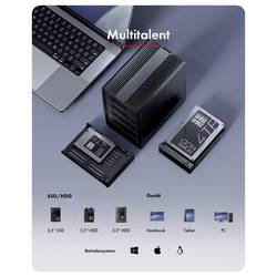 ICY BOX IB-RD3705-CU3 pouzdro pevného disku SATA USB Host, USB-C® SATA III, SATA 6 Gb/s 61195