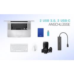 i-tec C31HUBMETAL2A2C USB Hub 2 + 2 port USB-A, USB-C® USB 3.2 Gen2 10 GBit/s s konektorem USB C černá I-TEC USB-C Metal HUB 2xUSB 3.0 2xUSB-C