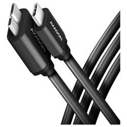 AXAGON Kabel USB-C USB 3.2 Gen1 USB-C ® zástrčka, USB Micro-B zástrčka 1 m černá pozlacené kontakty BUMM3-CM10AB