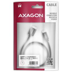AXAGON Kabel USB-C USB 3.2 Gen1 USB-C ® zástrčka, USB Micro-B zástrčka 1 m černá pozlacené kontakty BUMM3-CM10AB