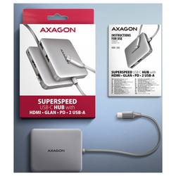 AXAGON HMC-5HL USB Hub 5 portů HDMI™, RJ45 USB 3.0 5 GBit/s UHD