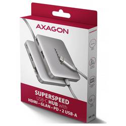 AXAGON HMC-5HL USB Hub 5 portů HDMI™, RJ45 USB 3.0 5 GBit/s UHD