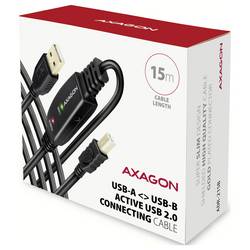 AXAGON USB kabel USB 2.0 USB-A zástrčka 15 m černá Aktivní se zesílením signálu ADR-215B