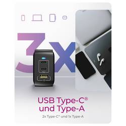 ICY BOX GaN Wandladegerät Adaptér USB-C, Qualcomm Quick Charge 3.0 , GaN, USB Power Delivery (USB-PD) , Nadproudová ochrana, Rychlonabíječka, USB-C® zástrčka,
