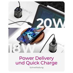 ICY BOX IB-PS1020-PD Adaptér USB-C, USB Power Delivery (USB-PD) , USB-C® zástrčka, 20 W, Power Delivery 3.0, černá