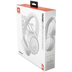 JBL Tune 510BT sluchátka otevřená (On Ear) Bluetooth® bílá headset, složitelná, Indikátor nabití, Vypnutí zvuku mikrofonu