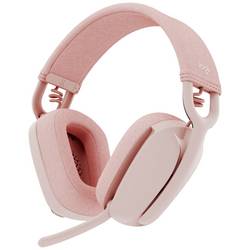 Logitech ZONE VIBE 100 Headset uzavřená (Over Ear) Bluetooth® stereo růžová Redukce šumu mikrofonu, Potlačení hluku regulace hlasitosti, Vypnutí zvuku mikrofonu