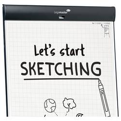 Legamaster mobilní flipchart SKETCH PRO (š x v x h) 680 x 2050 x 600 mm omyvatelný, popisovatelný, výškově nastavitelný, vč. držáku bloku 7-153310