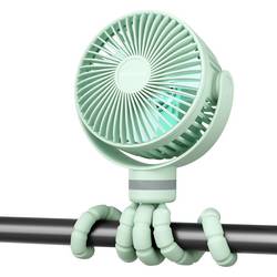 momcozy Akumulátorový ventilátor zelená natáčecí, s aku, s osvětlením