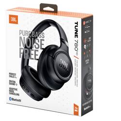 JBL Tune 780 sluchátka uzavřená (Over Ear) Bez kabelu, Bluetooth®, kabelová stereo černá Potlačení hluku, Redukce šumu mikrofonu složitelná, regulace