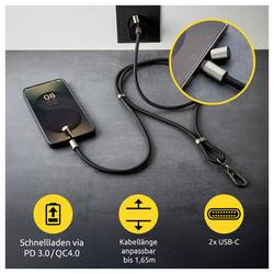 Intenso Kabel USB-C USB 2.0 USB-C ® zástrčka, USB-C ® zástrčka 1.65 m Černá šňůrka na mobilní telefon 7991000 datový kabel, nabíjecí kabel