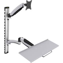 Digitus DA-90354 držák na zeď pro monitor 1 Displej: (s) 38,1 cm (15) - 68,6 cm (27) černá, stříbrná nastavitelná výška, odkládací místo na klávesnici,