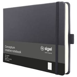 Sigel CO205 poznámková kniha Conceptum Hardcover DIN A5 na šířku tečkovaná lineatura (tečkované čtverečky) černá Počet listů: 66 listů