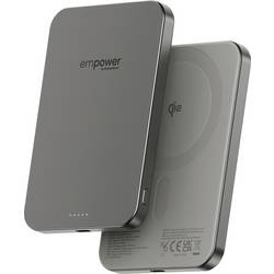 PanzerGlass empower Bank powerbanka 5000 mAh, MagSafe, Bezdrátové nabíjení Qi, USB-C®, šedá, Indikátor stavu