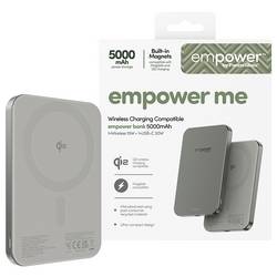 PanzerGlass empower Bank powerbanka 5000 mAh, MagSafe, Bezdrátové nabíjení Qi, USB-C®, šedá, Indikátor stavu
