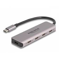 Delock 64238 USB Hub 4 porty USB-C® USB 3.2 Gen1 5 GBit/s s konektorem USB C šedá 64238
