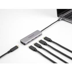 Delock 64238 USB Hub 4 porty USB-C® USB 3.2 Gen1 5 GBit/s s konektorem USB C šedá 64238