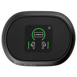 HP Voyager Free 60+ UC Earbuds špuntová sluchátka (In Ear) Bluetooth® černá Redukce šumu mikrofonu Nabíjecí pouzdro, se základní stanicí Bluetooth® Počítače