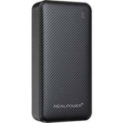 RealPower powerbanka 20.000 mAh, Quick Charge, Dodávka energie, USB-A, USB-C®, černá