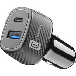 Cellularline Nabíječka do auta, Rychlonabíječka, USB Power Delivery (USB-PD) , USB A, USB-C®, 48 W, Dodávka energie, černá