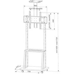 TECHly ICA-TR33 TV kolečkový vozík 81,3 cm (32) - 177,8 cm (70) pevný