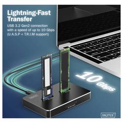 Digitus USB-C® dokovací stanice Stazione di docking USB-C 3.2 Gen2 per SSD M.2 Duo NVMe e SATA (max. 2x 4 TB) co