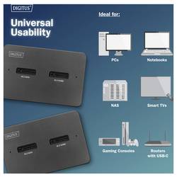 Digitus USB-C® dokovací stanice Stazione di docking USB-C 3.2 Gen2 per SSD M.2 Duo NVMe e SATA (max. 2x 4 TB) co