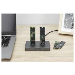 Digitus USB-C® dokovací stanice Stazione di docking USB-C 3.2 Gen2 per SSD M.2 Duo NVMe e SATA (max. 2x 4 TB) co