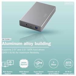 Digitus DA-71106-1 pouzdro pevného disku SATA 2.5 palec, 3.5 palec USB, USB-C®, USB-C® USB 2.0, USB-C™ (USB 3.1 Gen 1), USB-C™ (USB 3.2 Gen 1)