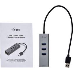 i-tec i-Tec USB 3.0 Metal 3-Port - Hub - 3 x SuperSpeed USB 3.0 + 1 x 10/100/1000 síťový adaptér 10 / 100 / 1000 MBit/s USB 3.2 (Gen 1x1)