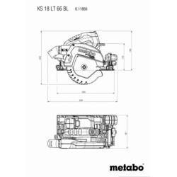 Metabo KS 18 LTX 66 BL aku ruční kotoučová pila, max. řez 66 mm, bez akumulátoru, 18 V, 611866850