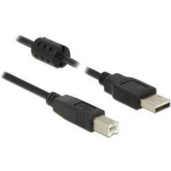 Delock USB kabel USB 2.0 USB-A zástrčka, USB-B zástrčka 0.50 m černá s feritovým jádrem 84894