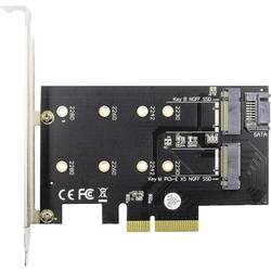 Digitus DS-33170 2 + 1 port Řadič M.2 PCIe Vhodný pro (SSD): 2230, 2242, 2260, 2280 vč. nízkoprofilového krycího plechu na prázdný slot