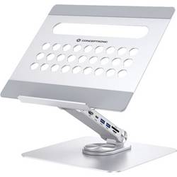 Conceptronic DONN27G Laptop Stand with 7-in-1 USB 3.2 podložka pod notebook nastavitelná výška, Otočné, USB HUB