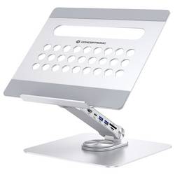 Conceptronic DONN27G Laptop Stand with 7-in-1 USB 3.2 podložka pod notebook nastavitelná výška, Otočné, USB HUB