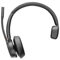 HP Poly Voyager 4310 UC Mono Headset otevřená (On Ear) Bluetooth® mono černá Potlačení hluku regulace hlasitosti, vč. nabíjecí a dokovací stanice Počítače