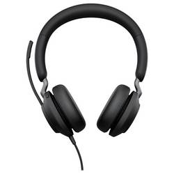 Jabra Evolve2 40 SE Headset otevřená (On Ear) kabelová stereo černá headset, regulace hlasitosti, Vypnutí zvuku mikrofonu Počítače